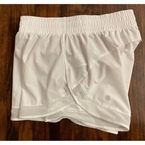 NWOT Athleta XXS Mesh Racer Run Mid Rise 4" White Running Shorts